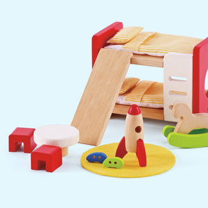 Hape kinderkamer poppenhuis meubels - 14-delig speelset voor kinderen vanaf 3 jaar