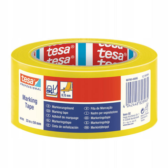Vloermarkeringstape tesa 60760 geel 50mm x 33m pvc