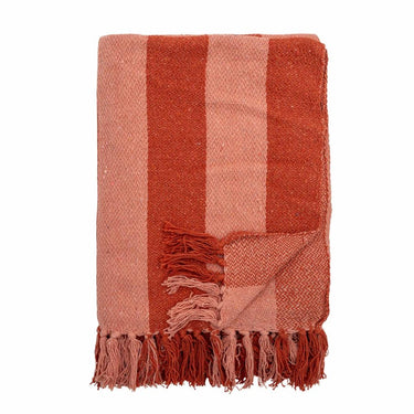 Bloomingville - frello plaid oranje rood - 130x160cm - gerecycled katoen