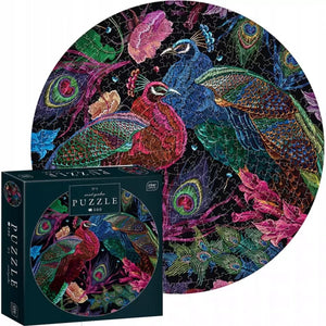 Geronimo games puzzle - 500 stukjes - interdruk puzzel kleuren van de natuur, rond pauw -