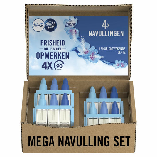 Ambi pur febreze 3volution - ontwakende lente - elektrische luchtverfrisser - 4 x navulling