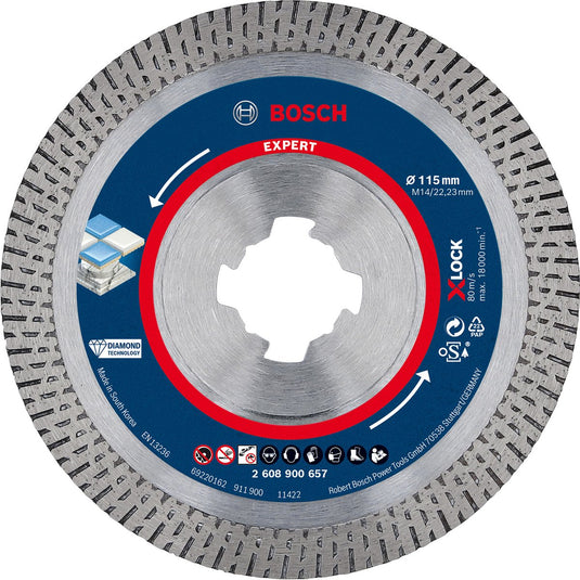 Bosch expert x-lock diamantschijf hard ceramic 115 x 2223 x 14 x 10 mm