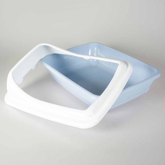 Duvo + kattentoilet birba met rand azzurro m - 46x35x20cm