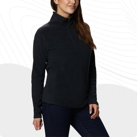 Columbia glacial™ iv 1 2 zip fleece trui - fleecetrui met halve rits - outdoortrui dames - zwart - maat xs