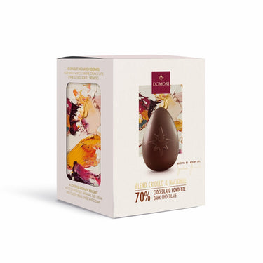 Domori - gianluca franzoni luxe pure chocolade paasei 70% cacao – ecuador criollo dark chocolate ei – premium chocolade cadeau met verrassing – 70 g