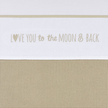 Meyco baby love you to the moon back ledikant laken - sand - 100x150cm - 0.3 tog