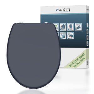 Schütte wc-bril 82304 anthrazit - duroplast - soft close - afklikbaar - rvs-scharnieren - belastbaar tot 175 kg - gelakt - antraciet