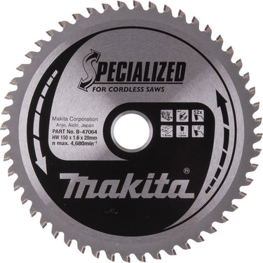 Makita cirkelzaagblad voor aluminium | specialized | ø 150mm asgat 20mm 52t - b-47064