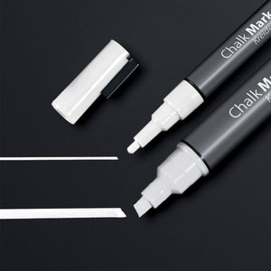 Sigel krijtstift ronde punt en beitelpunt wit set 2 stuks