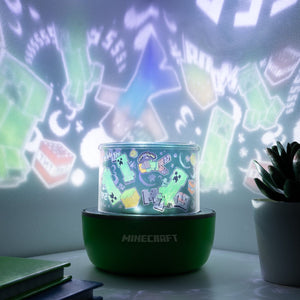 Paladone minecraft projection light – officieel gelicentieerde projectorlamp met 2 scènes, wand‑ plafonddecoratie-