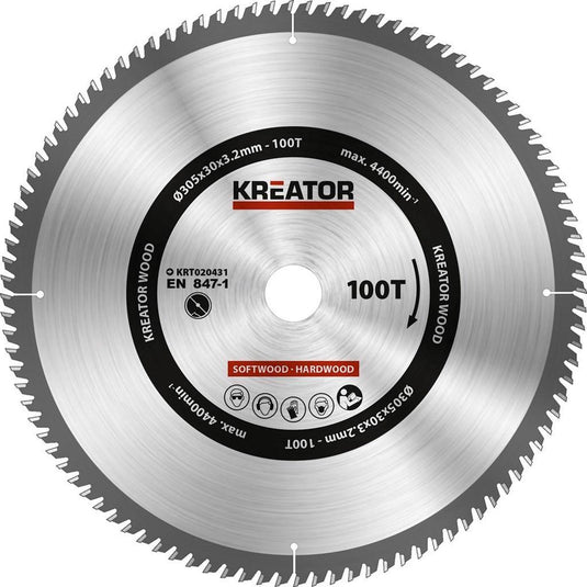Kreator krt020431 zaagblad hout - 305mm100t