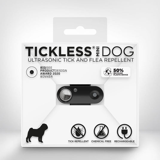 Tickless mini dog - black - anti teek - herlaadbaar