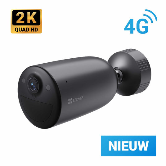 Ezviz eb3 4g - draadloze beveiligingscamera buiten - nachtzicht, ai detectie weerbestendig - 2k resolutie - werkt met google assistant alexa