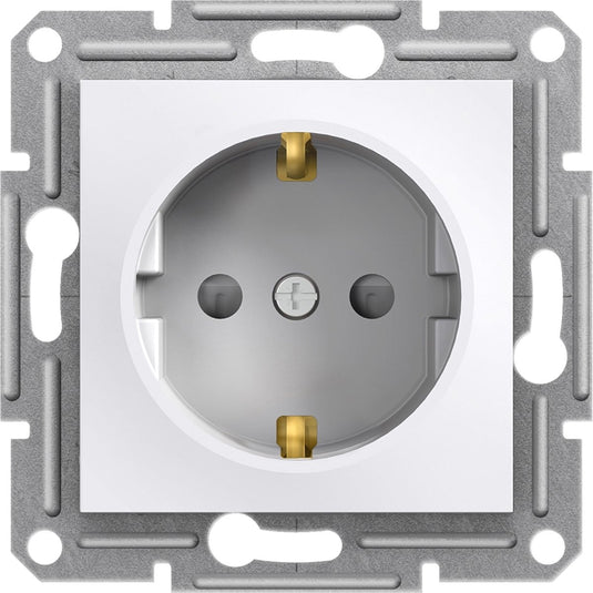 Schneider electric asfora stopcontact inbouw randaarde beveiliging - wit