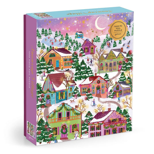 Joy laforme snowcap village 1000 piece foil puzzle