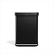 Simplehuman rechthoekige pedaalemmer - 55l - met zakkenhouder - mat zwart rvs