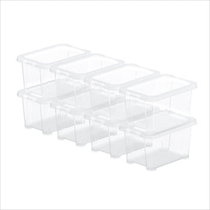 Rotho core basic opbergboxen - set van 8 - stapelbaar - 1,2 ltr
