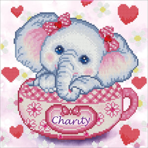 Diamond dotz® diamond dotz charity elephant - diamond painting - 7.756 dotz - 30x30 cm