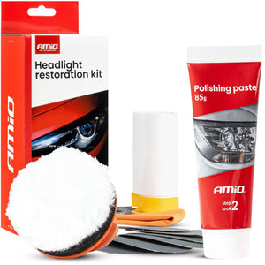Amio koplamp herstelset polijstkit - helder zicht en koplamp restauratie voor nieuwe glans