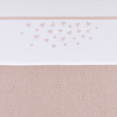 Meyco baby hearts ledikant laken - soft pink - 100x150cm - 0.3 tog