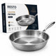 Resto crater koekenpan 28 cm – tri-ply rvs koekpan – inductie geschikt – professionele frypan – pfluon anti-aanbaklaag – ovenbestendig