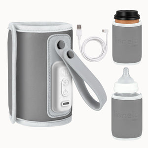 Lionelo thermup go – draagbare flessenwarmer – usb-c voeding – 5 temperatuurstanden (38–50°c) – voor babyflessen tot 70 mm – thermostaat tegen oververhitting – compact lichtgewicht (100 g) – bpa-vrij – inclusief usb-c kabel