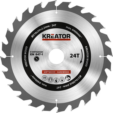 Kreator krt020420 zaagblad hout 210 mm - 24t