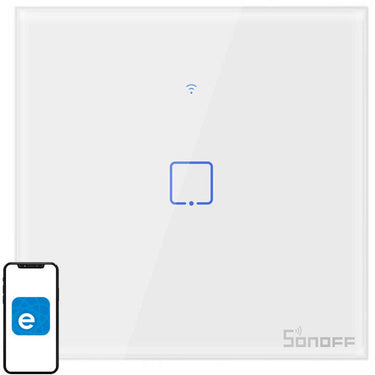 Sonoff touch-lichtschakelaar wifi + rf 433 t1 eu tx (1-kanaals)