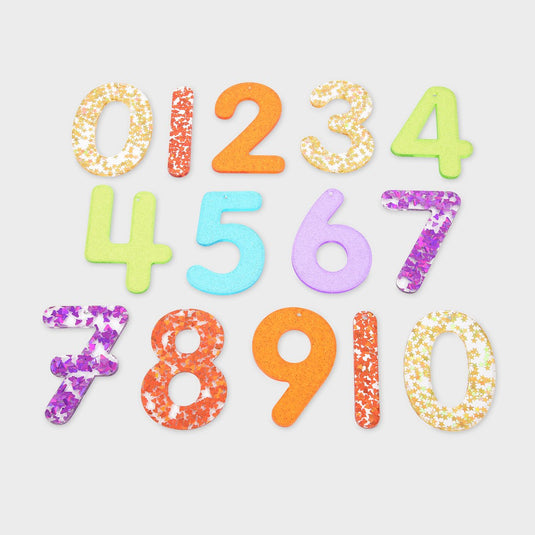 Tickit ® doorschijnende regenboog glitter nummers.