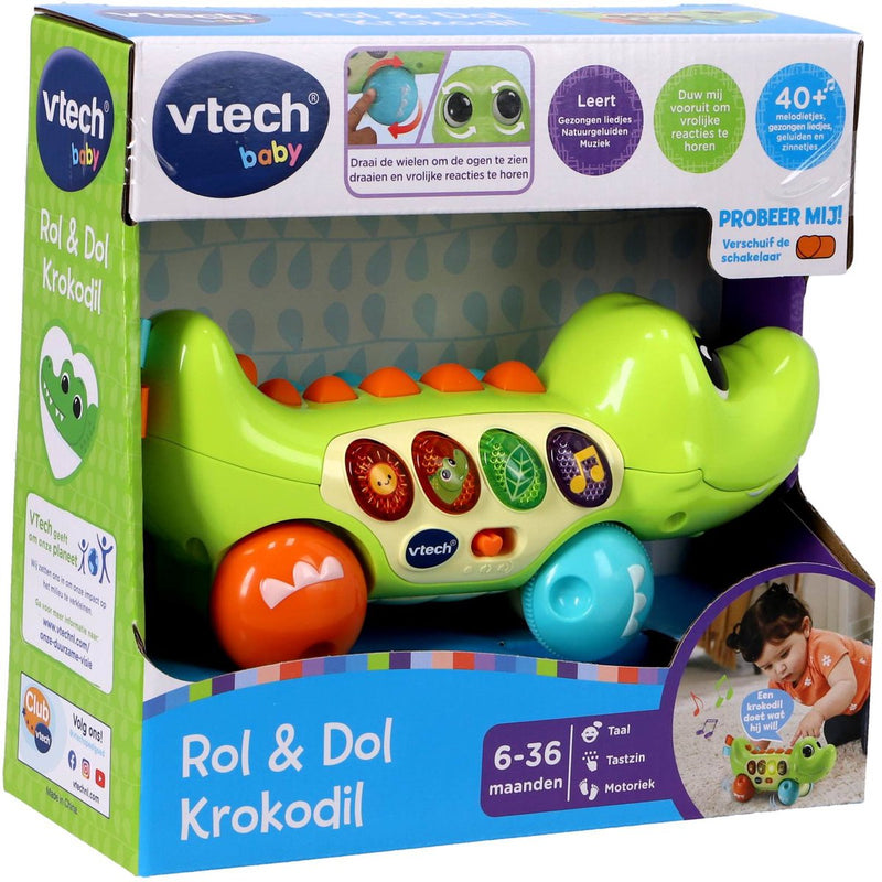 Afbeelding laden in galerijviewer, Vtech baby dierenvriendjes krokodil - educatief baby speelgoed - activiteitenroller met lichts- en geluidseffecten - cadeau - vanaf 6 maanden
