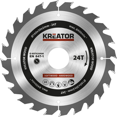 Kreator - krt020408 - cirkelzaagblad - 160mm24t