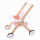 Houten poppenwandelwagen roze