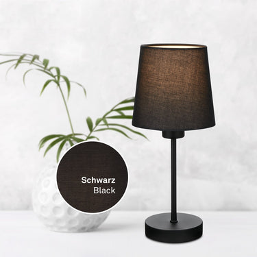 Briloner - tafellamp - bedlamp met stoffen kap - excl. e14 - ø14cm - zwart