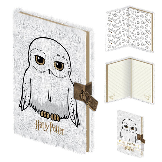 Harry potter hedwig unisex notebook - wit goudkleurig - standard