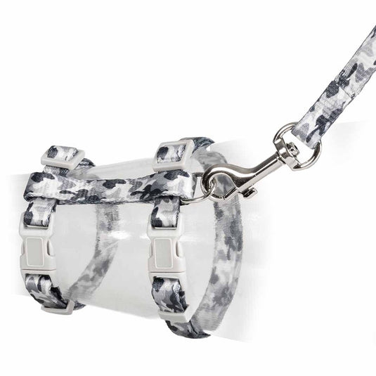 Duvo plus wandelset voor katten - kattentuigje met riem - verstelbaar 20-35cm - riem 125cm - camouflage one size