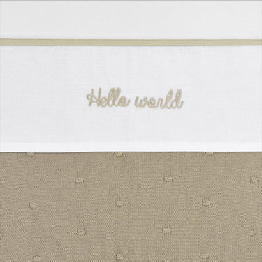 Meyco baby hello world wieglaken - sand - 75x100cm - 0.3 tog