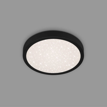 Briloner runa - sterrenhemel plafonniére - plafondlamp met metaal - 4000 k - 18w - zwart - ø28cm