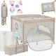 Lionelo mille plus kinderbox 0-36 maanden – babybox met t25 schuimmatras, educatief speelgoed, handgrepen voor leren staan, inklapbaar mobiel, zijdeur met ritssluiting – speelbox voor thuis en op reis