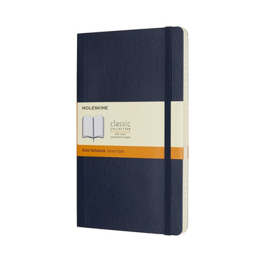 Moleskine classic notitieboek - large - softcover - gelinieerd - saffier blauw
