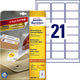 Merkloos sans marque herkleefbare etiketten avery l6023-25 wit