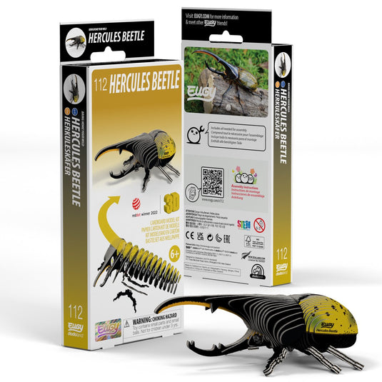 Eugy 3d puzzel - herculeskever - insecten - duurzaam - verzamel ze allemaal - 6 jaar