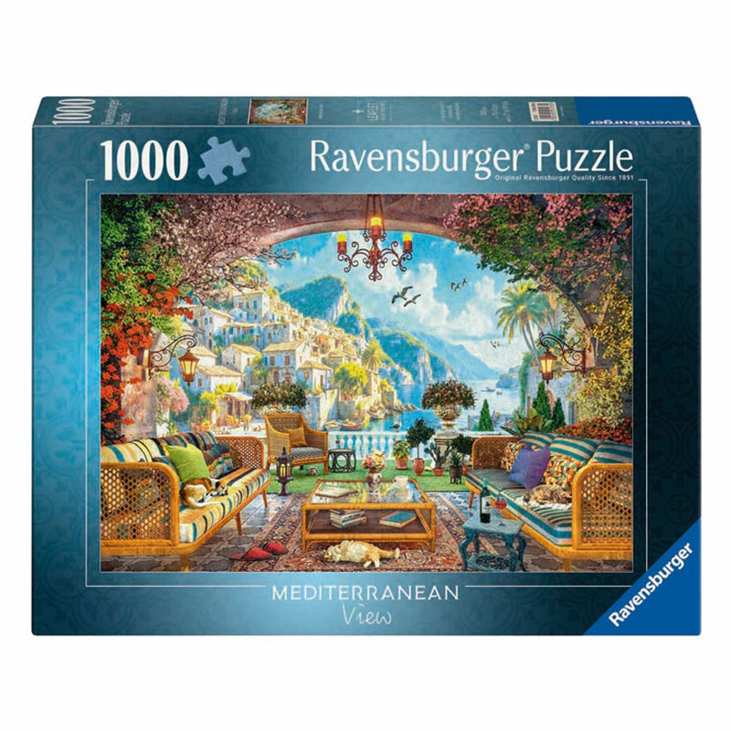 Afbeelding laden in galerijviewer, Ravensburger legpuzzel mediterraan terrasuitzicht - 1000st.
