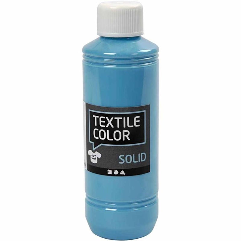 Afbeelding laden in galerijviewer, Creotime textile color dekkende textielverf - turquoise blauw, 250ml

