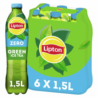 Lipton ice tea green fles - zero sugar - zonder suiker - 6 x 1500 ml - voordeelverpakking