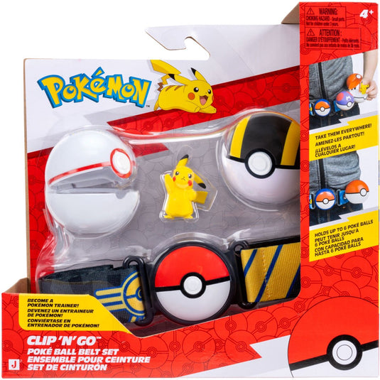 Jazwares pokémon - clip 'n' go poke ball belt set - pikachu