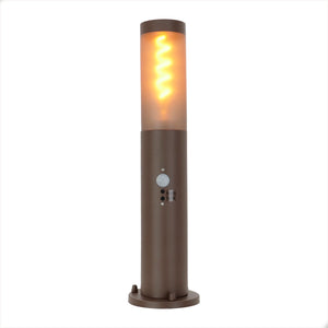 Eglo helsinki sokkellamp - staande lamp buiten - sensor - e27 - 45 cm - bruin