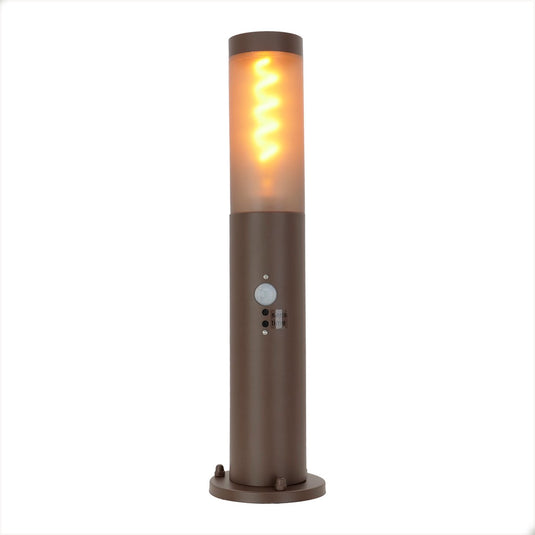 Eglo helsinki sokkellamp - staande lamp buiten - sensor - e27 - 45 cm - bruin