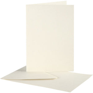 Creativ company cc cards and envelopes, card size 10,5x15 cm, envelope size 11,5x16,5 cm, off-white, 10 set 1 pack