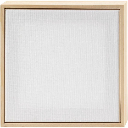 Creativ company gespannen canvas met lijst 15,8 x 15,8 cm 280 gr 10 stuks wit