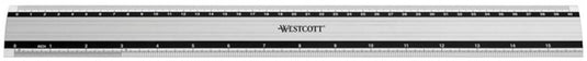 Westcott liniaal - 40 cm 16 inch - aluminium - met anti slip - ac-e10192
